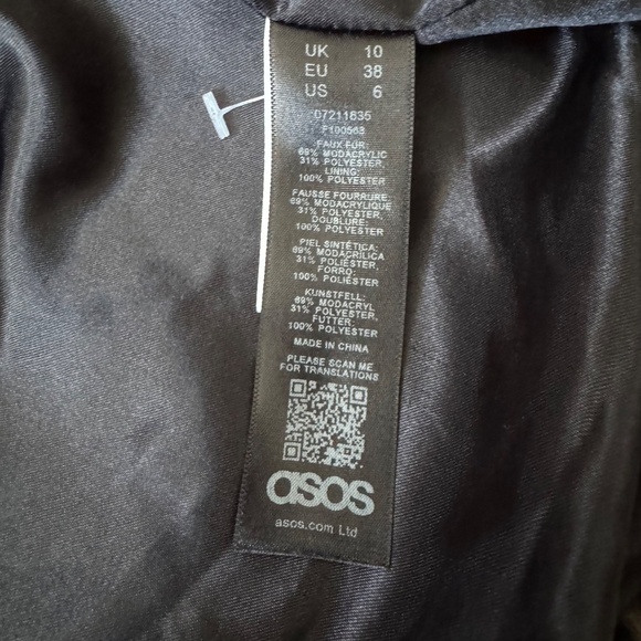 NWOT ASOS Leopard Animal Print Faux Fur Short Notched Collar Coat US 6 Small - Picture 7 of 12